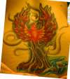 phoenix w/ color tattoo