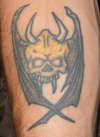 bat/skull tattoo