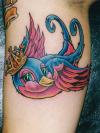 Crowned bird tattoo