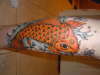 koi on leg tattoo
