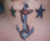 Anchor and Stars on Back of Neck tattoo