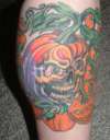 Pumpkin Skull tattoo