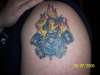 Old Ford V8 and crossed pistons tattoo