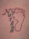 baby foot print and name tattoo