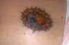 sunflower/moon tattoo