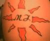 My sun and Initials tattoo