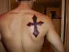 Black & Red Iron Cross on Back tattoo