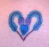 Peacock heart tattoo