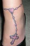 Rosary foot tattoo