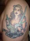 Female pirate tattoo