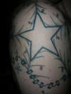 Star, Spider web, lights tattoo