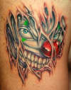 Evil clown tattoo