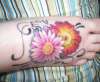 Gerber Daisy with M tattoo