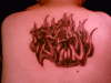 free hand "sin" tattoo