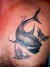 Shark and skulls tattoo