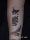 Cat, Snake, and Bat tattoo