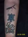 Mantis, Tortoise, Blue Ring Octopus tattoo