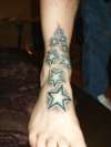 stars on foot tattoo