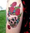 Skull  with  Roses tattoo