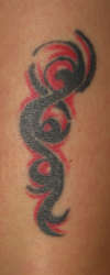 Red & Black Swirly Design tattoo