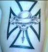Skull in a Cross tattoo