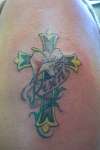 cross with lilly tattoo