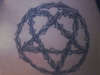 Heartagram with thorns tattoo