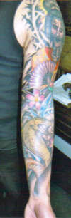 cobra sleeve in progress tattoo