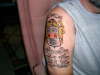 Family crest and family names tattoo
