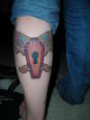 Left calf tattoo