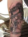Predator, black n grey tattoo