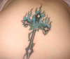 tribal cross n flames coverup tattoo