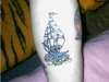 My ship, back of calf tattoo