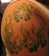 flames after second sitting tattoo
