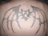 heartagram with dragon wings tattoo