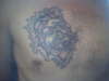 bulldog coverup chest tattoo