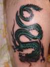 Colored Tribal Dragon tattoo