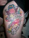 the same person opposite leg tattoo