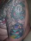 Half Sleve w dragon and geisha tattoo