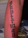 My buddy is a Superman freak tattoo
