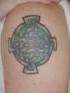 Green Celtic Knotted Cross tattoo
