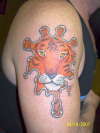 paint splat-tiger tattoo