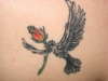 Closeup of Raven tattoo