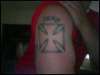 maltese cross w/my last name tattoo