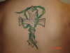 Cross and vines tattoo