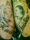 it says (seperated now in my heart forever) tattoo