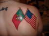Portuguese & American Flag's tattoo