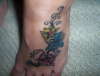 flowers on my foot tattoo