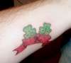 shamrocks and banner tattoo