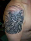 great horned  Owl tattoo
